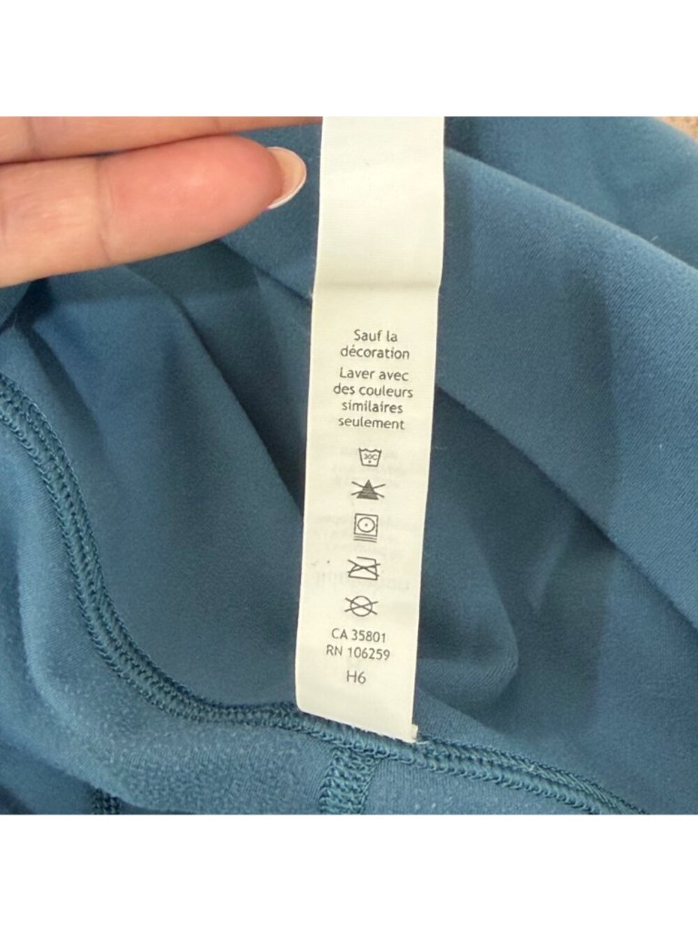 Lululemon Teal Blue High-Waisted Full-Length Leggings Size 8 Elastic Waistband - Picture 13 of 14